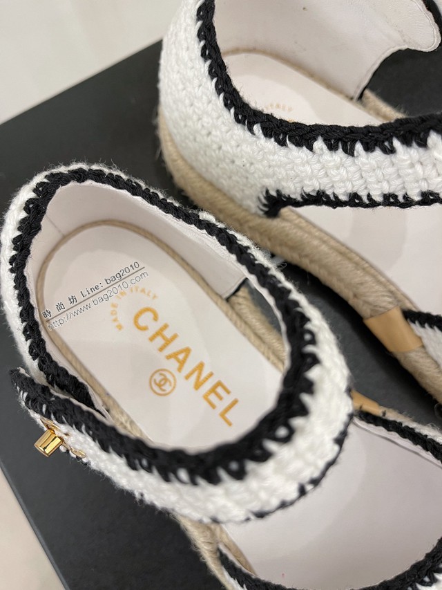 Chanel香奈兒2022春夏爆款高品質新款手工編織漁夫涼鞋 dx3006